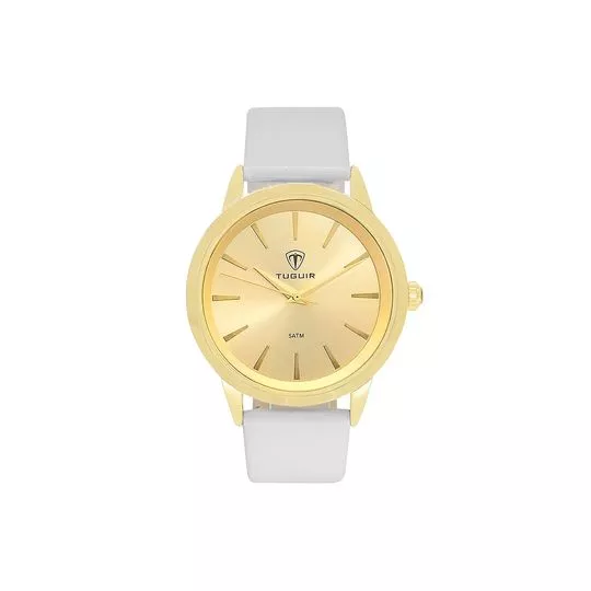 Relógio Analógico TG30045- Dourado & Branco- Tuguir