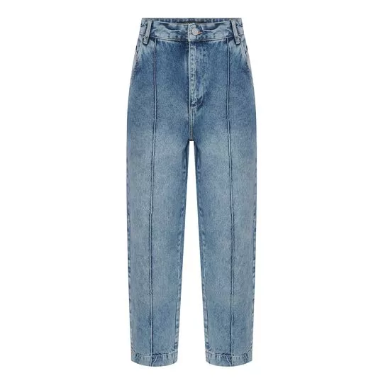 Calça Jeans Reta Estonada- Azul Escuro