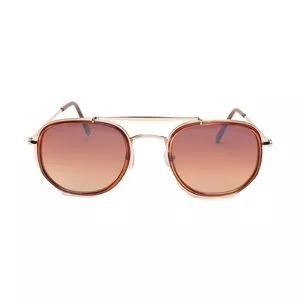 Óculos De Sol Aviador<BR>- Marrom & Dourado