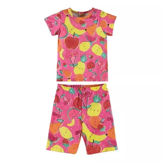 Pijama Frutinhas- Rosa & Amarelo- Up Baby & Up Kids
