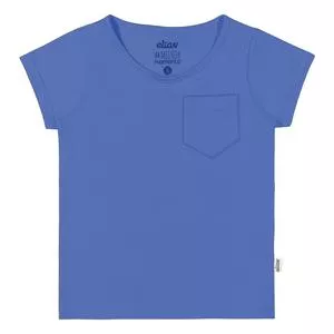 Camiseta Com Bolso<BR>- Azul
