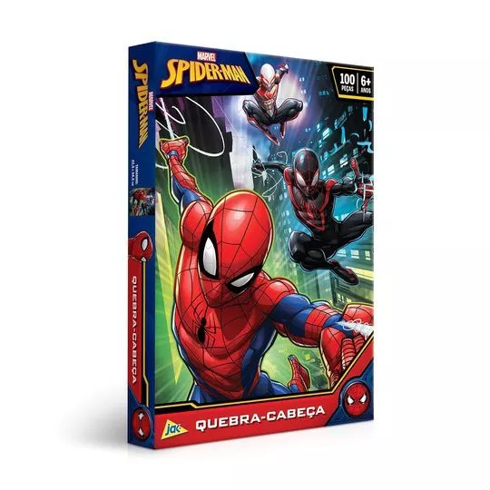 Quebra-Cabeça Spider-Man®- Vermelho & Preto- 100Pçs- Toyster