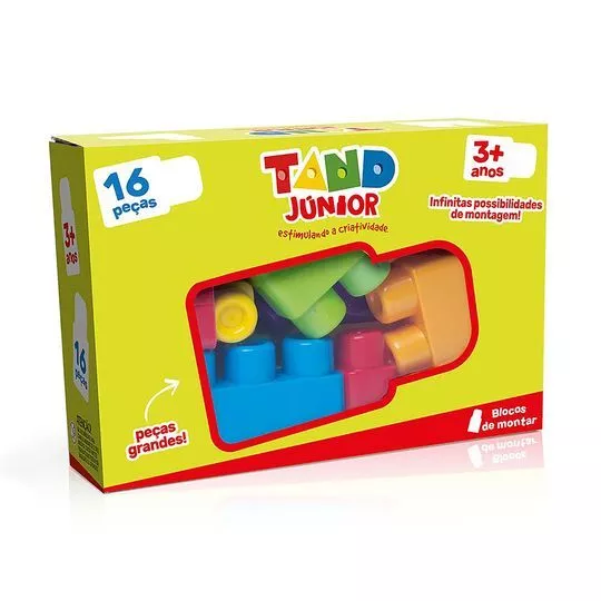 Blocos De Montar Tand Júnior- Verde Limão & Vermelho- 19,5x21x7,5cm- Toyster