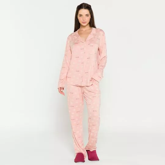 Pijama Be Yourself- Rosa Claro & Vermelho