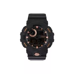 Relógio Digital TG30018<BR>- Preto & Rosê Gold<BR>- Tuguir