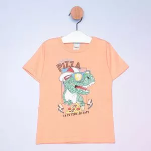 Camiseta Dinossauro<BR>- Laranja Claro & Verde<BR>- Ralakids