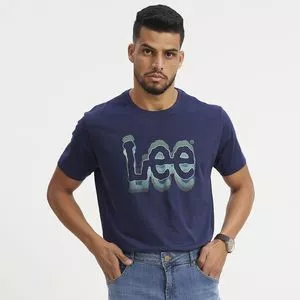 Camiseta Lee®<BR>- Azul Marinho & Azul