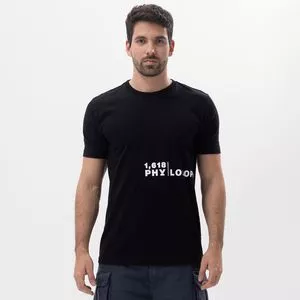 Camiseta Com Inscrições<BR>- Preta & Branca