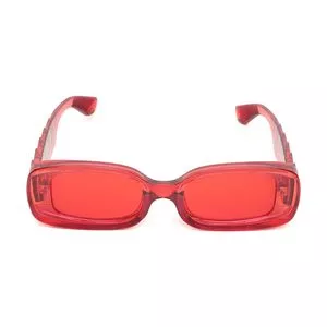 Óculos De Sol Retangular<BR>- Vermelho