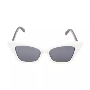Óculos De Sol Gatinho<BR>- Branco & Preto