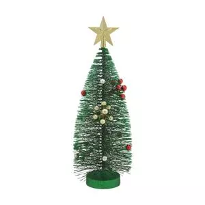 Mini Árvore De Natal<BR>- Verde & Dourada<BR>- 35xØ11cm<BR>-  Mabruk