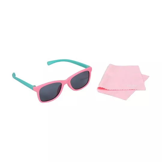 Óculos De Sol Retangular- Rosa & Verde- Buba