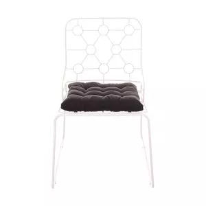 Cadeira Istambul<BR>- Branca & Preta<BR>- 81x56,5x54,5cm<BR>- Metaltru