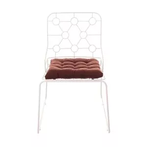 Cadeira Istambul<BR>- Branca & Marrom<BR>- 81x56,5x54,5cm<BR>- Metaltru