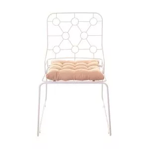Cadeira Istambul<BR>- Branca & Bege Claro<BR>- 81x56,5x54,5cm<BR>- Metaltru