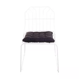 Cadeira Atenas<BR>- Branca & Preta<BR>- 81x57,5x54,5cm<BR>- Metaltru