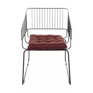 Cadeira Texas<BR>- Preta & Marrom<BR>- 75x59x57cm<BR>- Metaltru