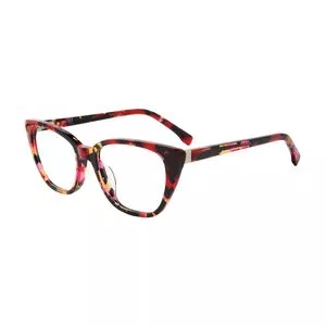Armação Gatinho Para Óculos De Grau<BR>- Preta & Vermelha<BR>- Gap Eyewear