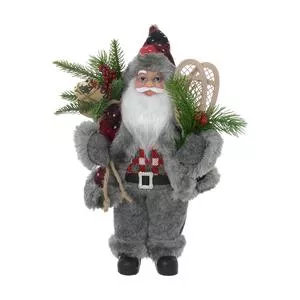 Papai Noel Decorativo<BR>- Vermelho & Branco<BR>- 32x18x14cm<BR>-  Mabruk