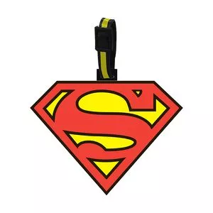Etiqueta Para Mala Superman®<BR>- Vermelha & Amarela<BR>- 15x21x1cm<BR>- BTC Decor