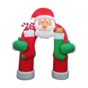 Arco Inflável Papai Noel<BR>- Branco & Vermelho<BR>- 240x120cm<BR>- Niazitex