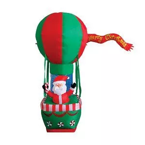 Balão Inflável Papai Noel<BR>- Verde & Vermelho<BR>- 210cm<BR>- Niazitex