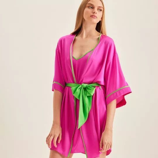 Robe Curto Liso- Pink & Verde- Lança Perfume