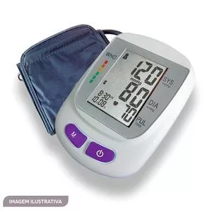 Medidor De Braço De Pressão Sanguínea Cardio Control<BR>- Branco & Cinza<BR>- 13x9,8x5,5cm
