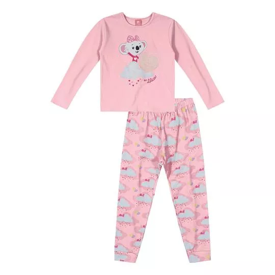 Pijama Infantil Nuvens - Rosa Claro & Branco - LILICA RIPILICA & TIGOR