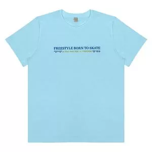 Camiseta Ondas<BR>- Azul Claro & Amarela