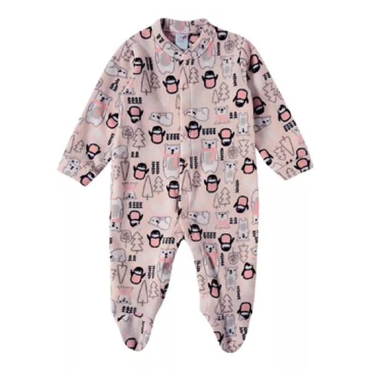Pijama Infantil Ursos - Rosa & Preto - Tip Top