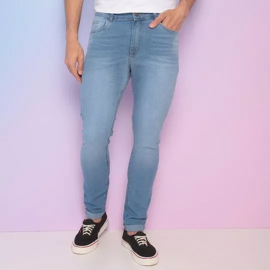 Calça Jeans Skinny Com Bolsos - Azul - Iódice