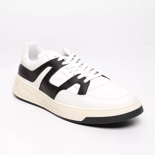 Tênis Com Recortes - Preto & Branco - Colcci Shoes
