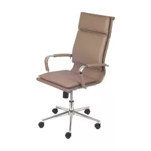 Cadeira Office Soft<BR>- Caramelo & Prateada<BR>- 118x57x58cm<BR>- Or Design