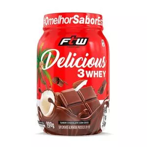 Delicious 3 Whey<BR>- Chocolate Com Coco<BR>- 900g<BR>- Fitoway