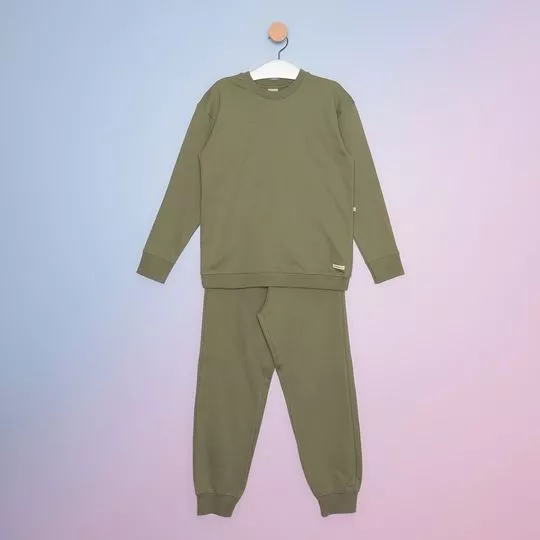 Pijama Juvenil Liso - Verde Militar - Hering Kids