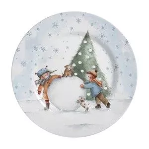 Jogo De Pratos Rasos Sweet Christmas<BR>- Branco & Verde<BR>- 6Pçs<BR>- 285ml