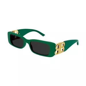 Óculos De Sol Retangular<BR>- Verde & Preto<BR>- Balenciaga