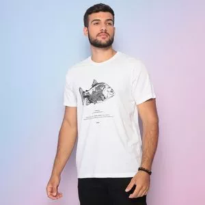 Camiseta Com Recortes<BR>- Branca & Preta<BR>- Limits