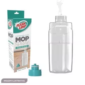 Dispenser Para Mop Spray<BR>- Incolor & Verde Água<BR>- 400ml<BR>- Flashlimp