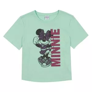 Blusa Minnie®<BR>- Verde Claro & Rosa<BR>- Minnie