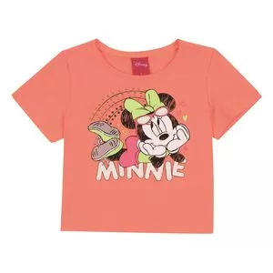 Blusa Minnie®<BR>- Coral & Branca<BR>- Minnie