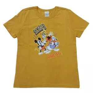 Camiseta Mickey® & Sua Turma<BR>- Amarela & Branca<BR>- Disney