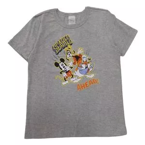 Camiseta Mickey® & Sua Turma<BR>- Cinza & Branca<BR>- Disney