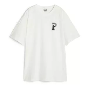Camiseta Com Logo<BR>- Branca & Preta