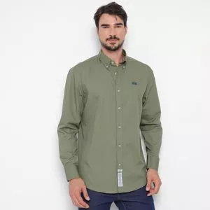 Camisa Regular Fit La Martina®<BR>- Verde Oliva