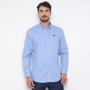 Camisa Regular Fit La Martina®<BR>- Azul Claro