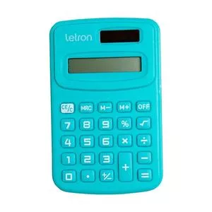 Calculadora De Bolso<BR>- Azul Turquesa<BR>- 10,4x10x1,2cm<BR>- LEONORA