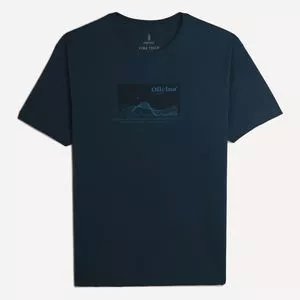 Camiseta Abstrata<BR>- Azul Turquesa & Azul Marinho