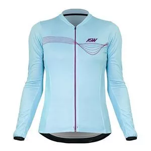 Camisa Com Recortes<BR>- Azul Claro & Roxo<BR>- Alta Sports